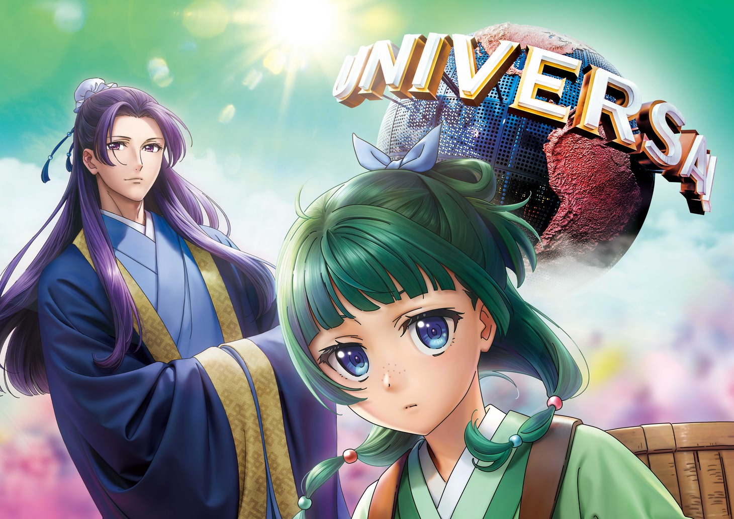 アニメ「薬屋のひとりごと」と大阪のユニバーサル・スタジオ・ジャパンのコラボビジュアル。(c) 日向夏・イマジカインフォス／「薬屋のひとりごと」製作委員会