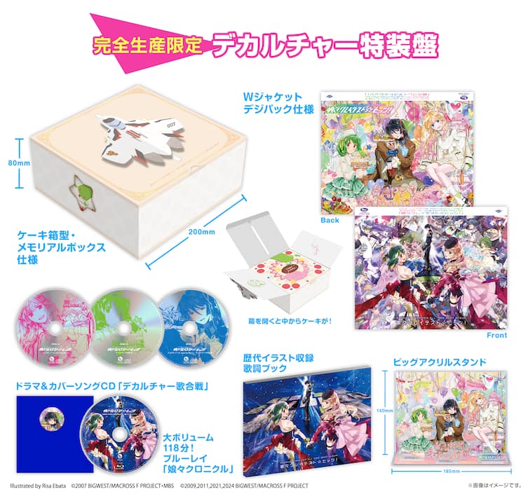 マクロスF」ベスト盤、デカルチャー特装盤はケーキの箱の形 トラック 