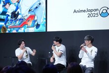 左から逢坂良太、島崎信長、櫻井孝宏。