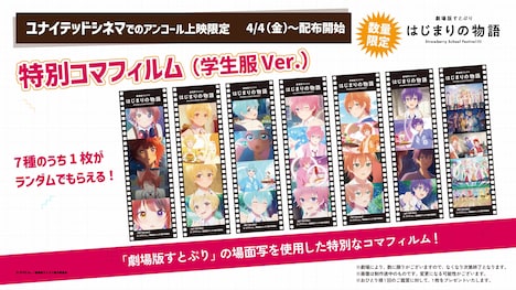 「劇場版すとぷり はじまりの物語～Strawberry School Festival!!!～」アンコール上映で配布される「コマフィルム」。