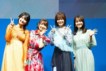 TVアニメ「真夜中ハートチューン」のイベントより。左から瀬戸桃子、大久保瑠美、鈴代紗弓、伊藤美来。
