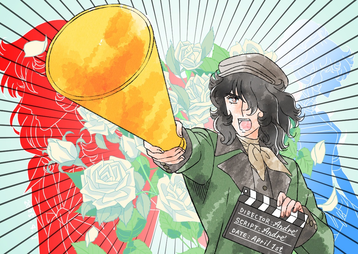 劇場アニメ「ベルサイユのばら」より、アンドレの監督姿を描いたイラスト