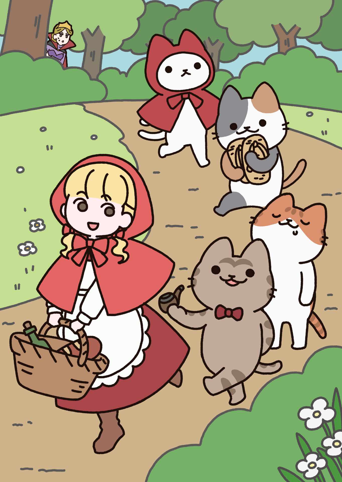 Webアニメ「うごく！ねこむかしばなし」ティザービジュアル（ロゴなし）