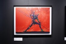 「雑 前田真宏 雑画集」表紙イラスト。絵を浮かせる額装方法が採用されている