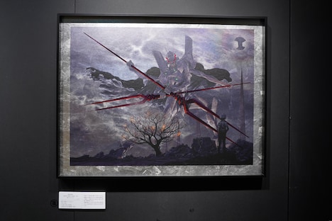 「雑 前田真宏 雑画集」発売記念アート展の描き下ろしイラストを、本銀箔を用いて印刷した作品