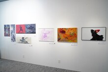 「雑 前田真宏 雑画集」発売記念アート展の会場の様子