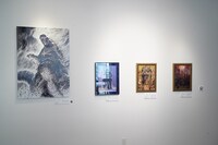 「雑 前田真宏 雑画集」発売記念アート展の会場の様子