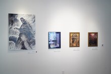 「雑 前田真宏 雑画集」発売記念アート展の会場の様子