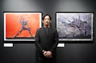 「雑 前田真宏 雑画集」発売記念アート展が開幕、本銀箔に浮かび上がる第13号機