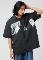 「フェイク｜ビッグシルエットオープンカラーシャツ」