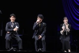 左から高田裕司、速水奨、小清水亜美
