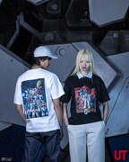 UTで販売される「機動戦士ガンダム」シリーズの45周年を記念したTシャツコレクションの着用イメージ