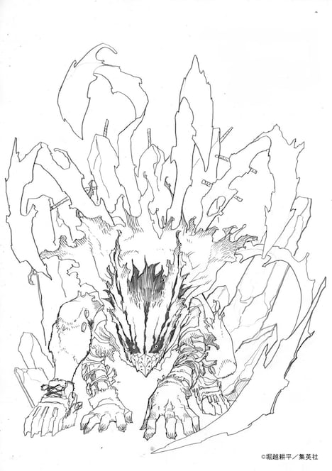 堀越耕平描き下ろしによる“黒デク”のラフスケッチ (c)堀越耕平／集英社