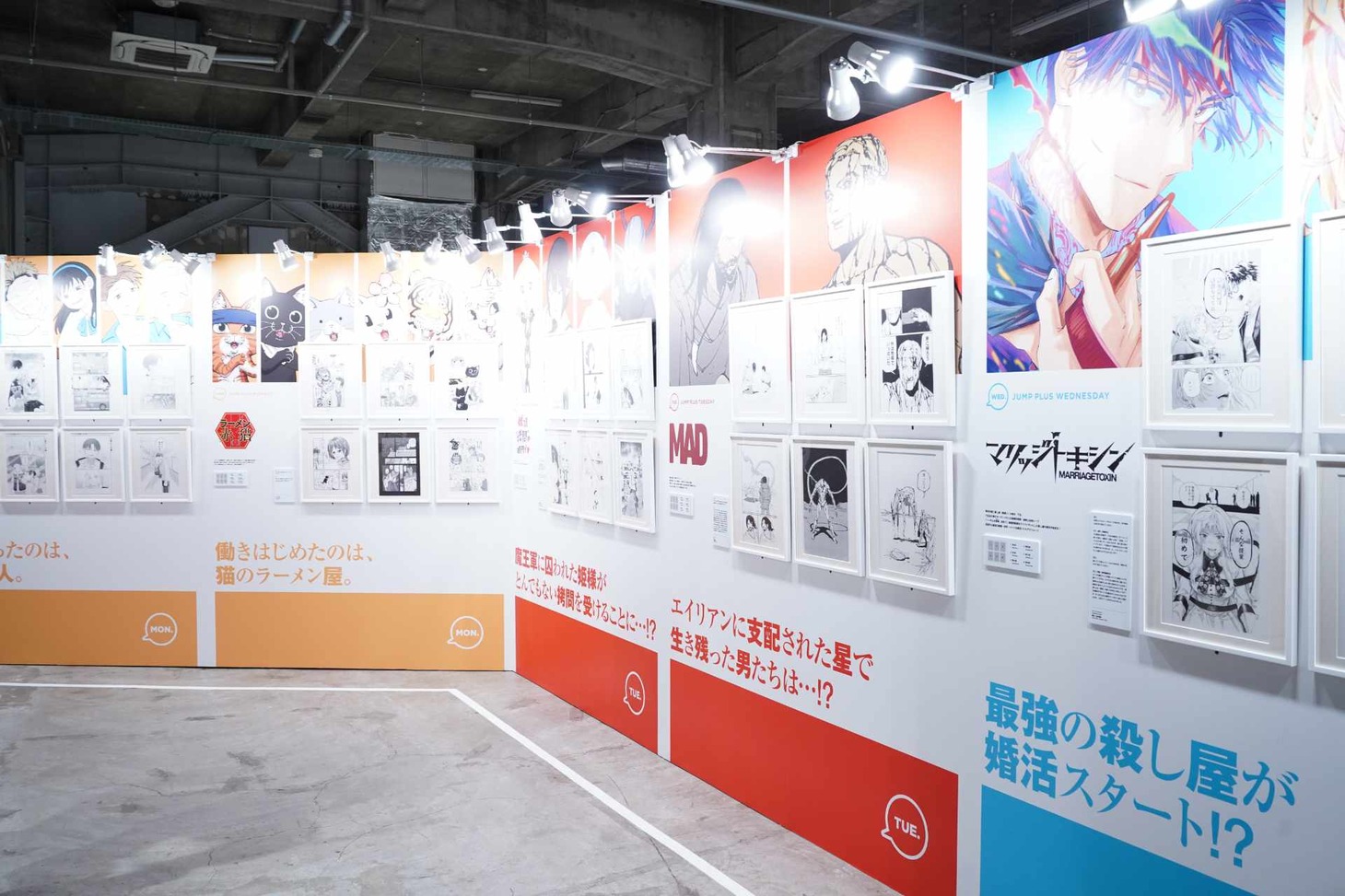 「少年ジャンプ＋展 JUMP PLUS 10TH ANNIVERSARY」より「ジャンプ＋の1週間大集合」(c)少年ジャンプ＋10周年/集英社