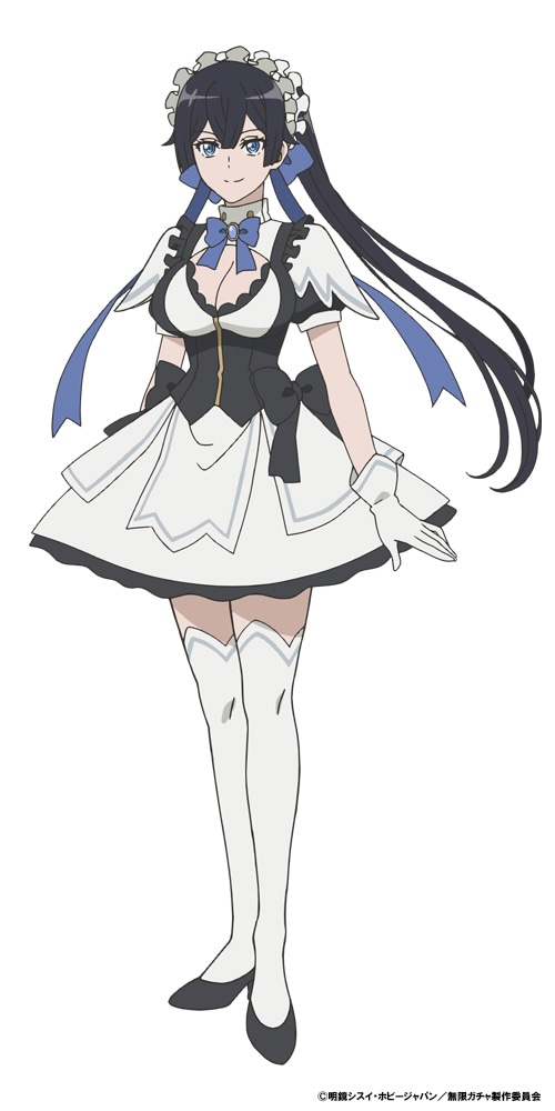 メイ（CV：長谷川育美）
レベル9999 探求者メイド。ライトが『奈落』で初めて引き当てたSUR（スーパーウルトラレア）カード。ライトに絶対的な忠誠を誓い、戦闘や諜報能力で復讐をサポートする。