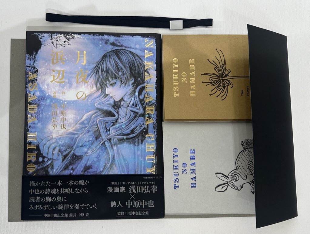 浅田弘幸 月夜の浜辺 中原中也 絵本 サイン入り 浅田弘幸が中原中也の詩「月夜の浜辺」を絵本化、出版記念展や