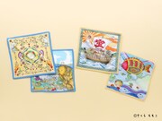 マイクロファイバーハンカチ。左から「コジコジとオウム」、「コジコジ 宝船」