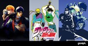 TVアニメ「ジョジョの奇妙な冒険」シリーズとグラニフの新作コラボアイテムの告知画像。