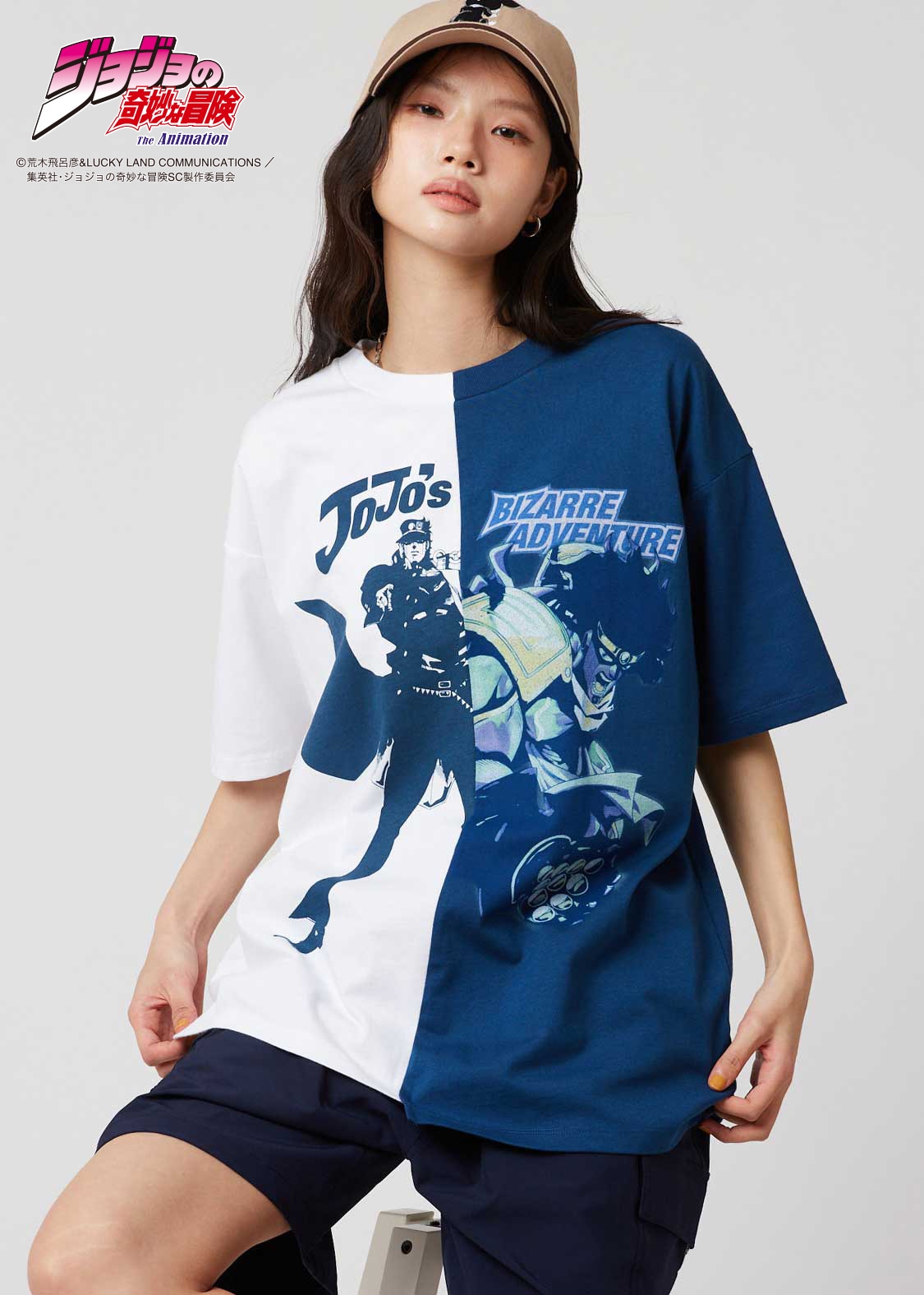 「承太郎＆スタープラチナ｜ビッグシルエットTシャツ」 (c)荒木飛呂彦&LUCKY LAND COMMUNICATIONS／集英社・ジョジョの奇妙な冒険SC製作委員会
