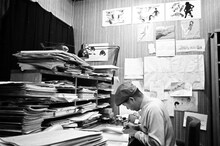 1971年、Aプロにて「ルパン三世」TV旧シリーズを制作中の大塚康生（撮影：南正時）