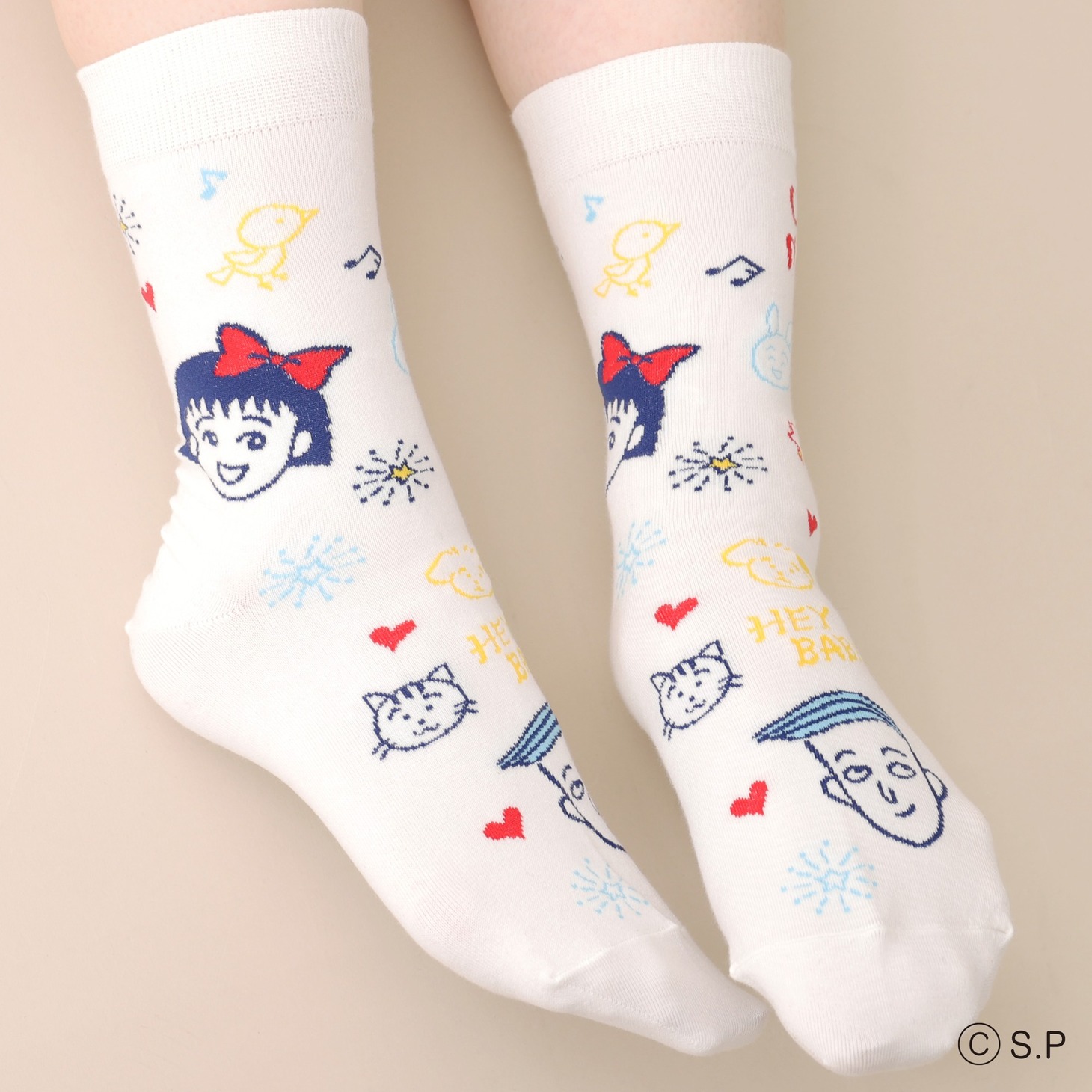 「ちびまる子ちゃん ラクガキ総柄ソックス」