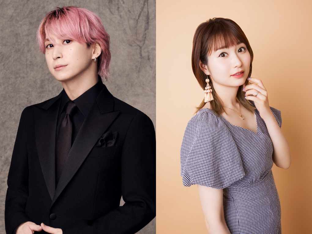 左から佐久間大介、戸松遥。
