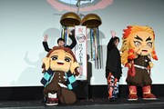 「劇場版『鬼滅の刃』無限列車編」のリバイバル上映を記念した舞台挨拶の様子