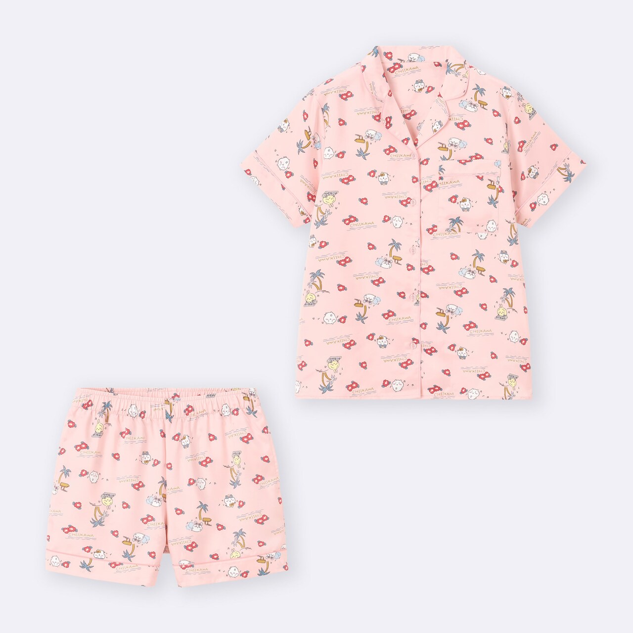 レビューの多い高評価商品特集！ サテンパジャマ（半袖＆ショートパンツ） CHIIKAWA」 - ちいかわ ルームウェア・パジャマ