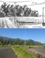 「空色心経」のワンシーンと、福知山の実景の比較画像