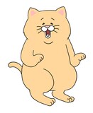 ネコノヒー。食べることが大好きなぽっちゃり猫。小さな不運に見舞われがち。 (c)キューライス