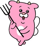 あくまっこピルケ。悪魔の森に住む悪魔の子、あくまっこ。一族に伝わるデーモンスピアを肌身離さず持っている。 (c)キューライス