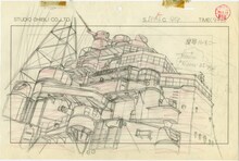 「火垂るの墓」より、庵野秀明による重巡洋艦摩耶のレイアウト (c)野坂昭如／新潮社,1988