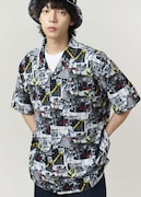 「墓場鬼太郎 パターン｜ビッグシルエットオープンカラーシャツ」