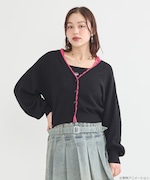 「ふたりはプリキュア ニットカーディガン ブラック:美墨なぎさ(キュアブラック)モデル」着用イメージ