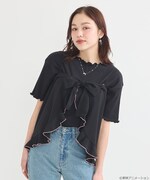 「ふたりはプリキュア 2WAYラップスカート ブラック:美墨なぎさ(キュアブラック)モデル」着用イメージ