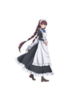 ミオ（CV：日笠陽子）。グラナド伯爵家の侍従頭であり、護衛役も兼ねる。もともとは孤児だったが、キュロスの母リュー・リューに保護された。キュロスが幼い頃は面倒を見ていたこともある。主人に忠誠を誓う一方で、遠慮のないツッコミを入れることも。 (c)とびらの・仲倉千景／双葉社・「ずたぼろ令嬢」製作委員会