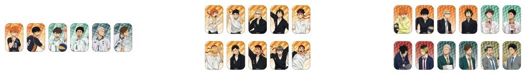 「ハイキュー!! 遊びつくせ!! in ナンジャタウン Summer version」で販売されるスクエア缶バッジコレクション