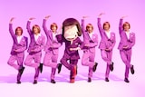 DA PUMPとイヤミ。DA PUMPはISSA、YORI、TOMO、KIMI、U-YEAH、KENZOの6人体制で活動している