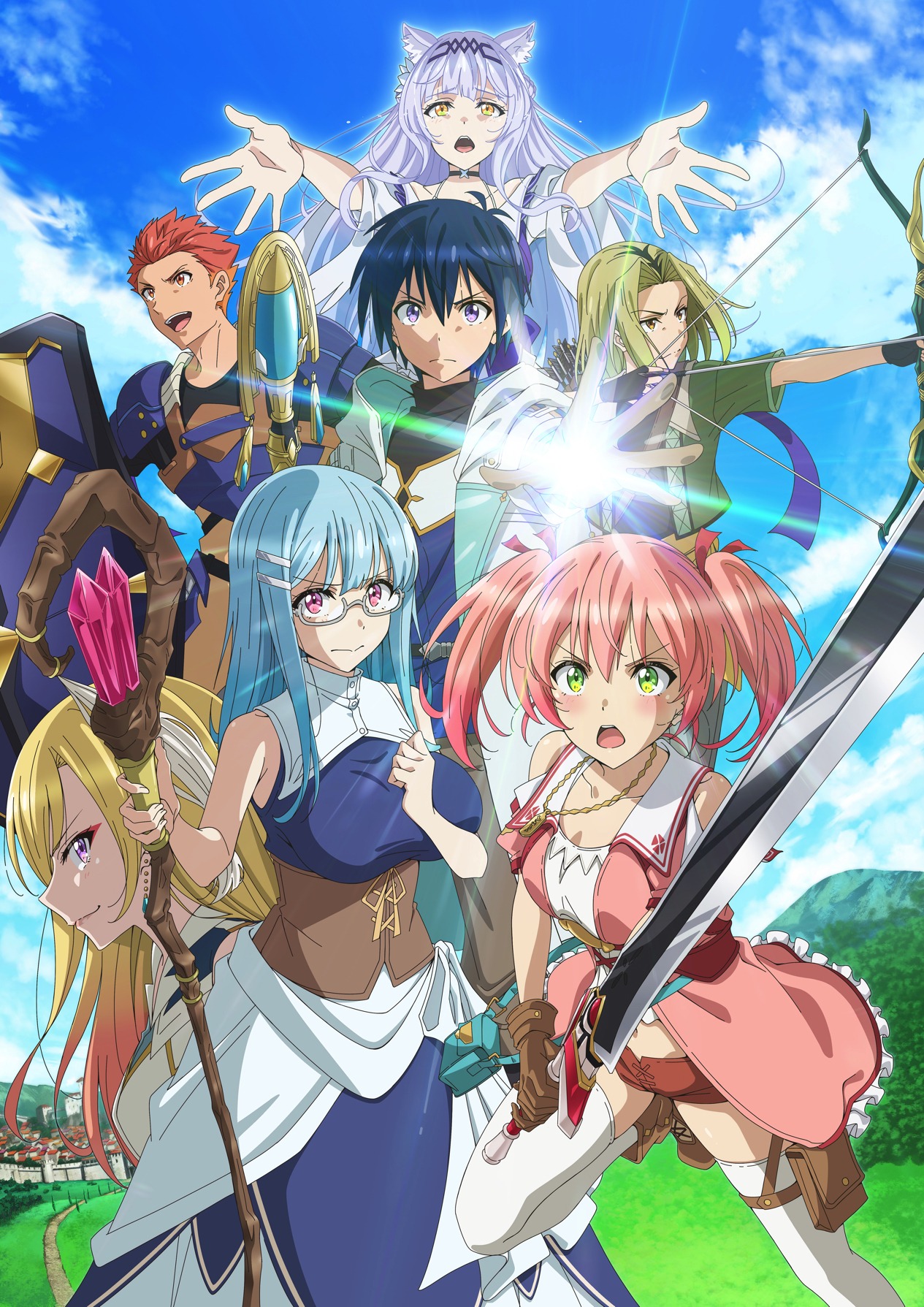 TVアニメ「勇者パーティーを追放された白魔導師、Sランク冒険者に拾われる ～この白魔導師が規格外すぎる～」キービジュアル第2弾 (c)水月穹・椋野わさび／双葉社・追放された白魔導師の製作委員会