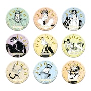 オリジナルグッズの「THE★JOJO WORLD
原作『ジョジョの奇妙な冒険』75mmホログラム缶バッジ Ver.sketch」（全9種）