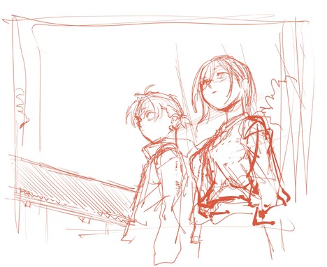 「よふかしのうた -楽園編-」のラフイラスト (c)コトヤマ/小学館