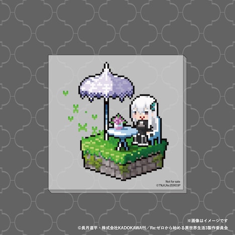 「エキドナ 強欲の魔女の茶会リキュール」購入特典のドット絵アクリルスタンドコースター