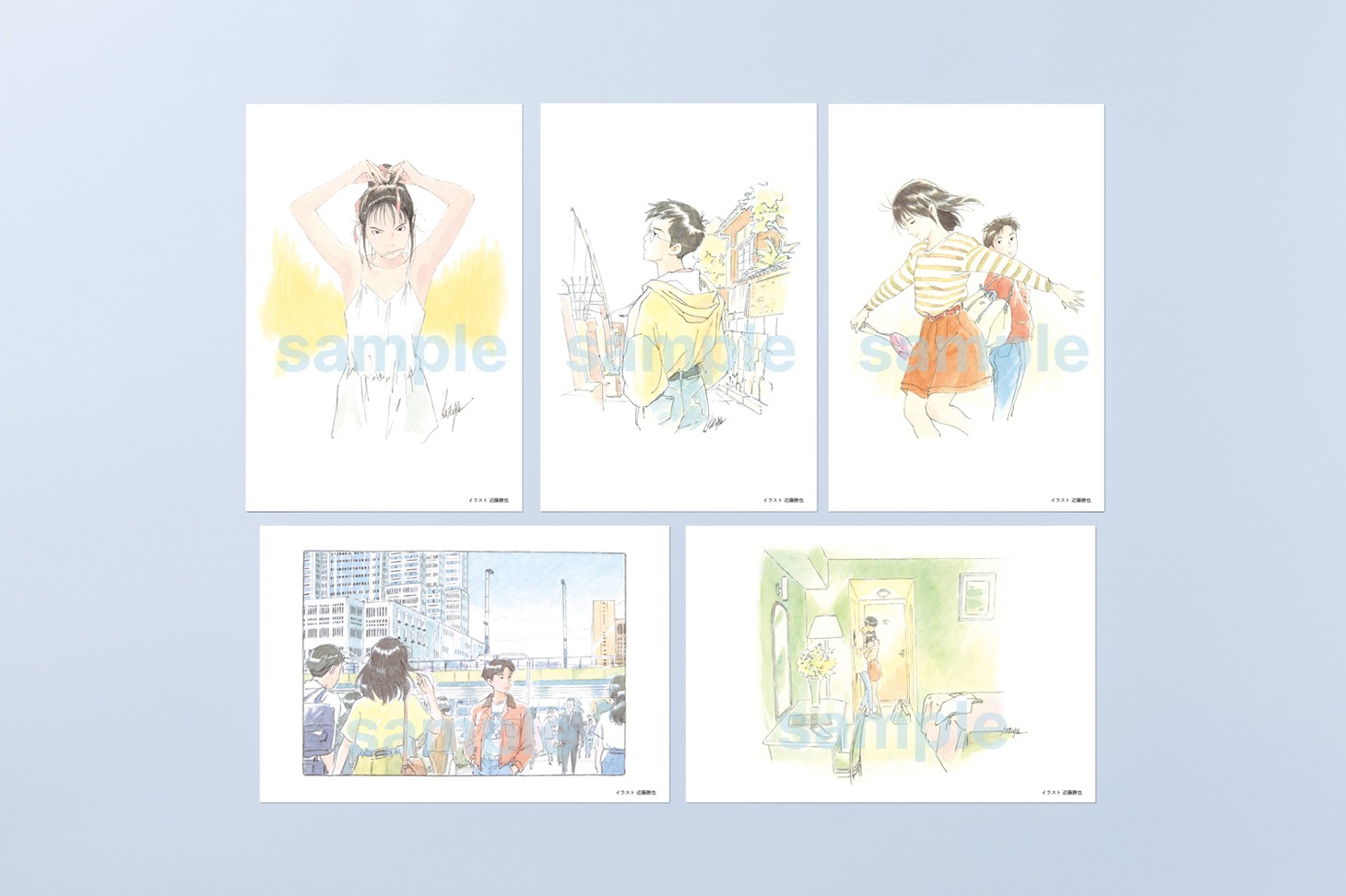 「『海がきこえる』原作小説 挿画ポストカードセット（5枚）」 (c) 1993 Saeko Himuro/Keiko Niwa/Studio Ghibli, N