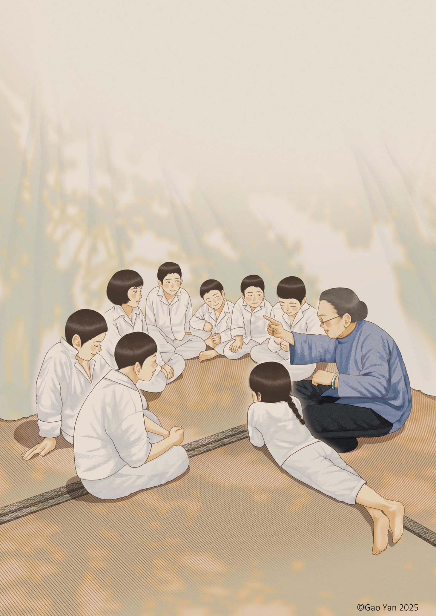 高妍による「赤い柿」のイラスト (c)Gao Yan 2025