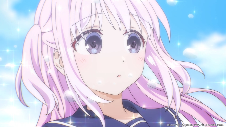 TVアニメ「顔に出ない柏田さんと顔に出る太田君」第1話の場面カット (c)東ふゆ/KADOKAWA/顔に出ない柏田さんと顔に出る太田君製作委員会