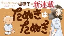 堤葎子の新連載「たぬきはたぬき」バナー