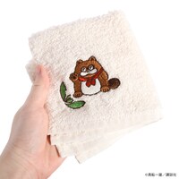 「K2 たぬき刺繍タオルハンカチ」