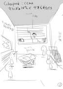 展示スペースのラフスケッチ