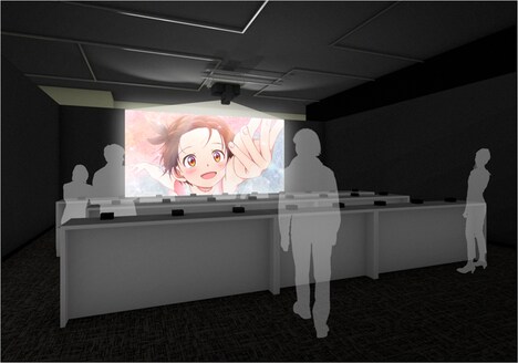 「メダリスト展」の特別映像シアター (c)つるまいかだ／講談社 (c)つるまいかだ・講談社／メダリスト製作委員会