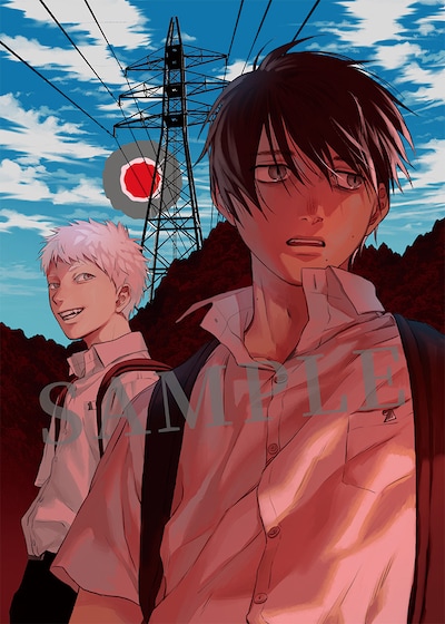 モクモクれん描き下ろしのA3クリアポスターのサンプル画像